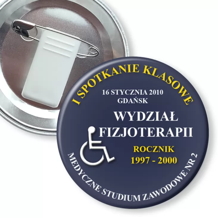 przypinka z żabką i agrafką Spotkanie klasowe - MSZ nr 2 w Gdańsku
