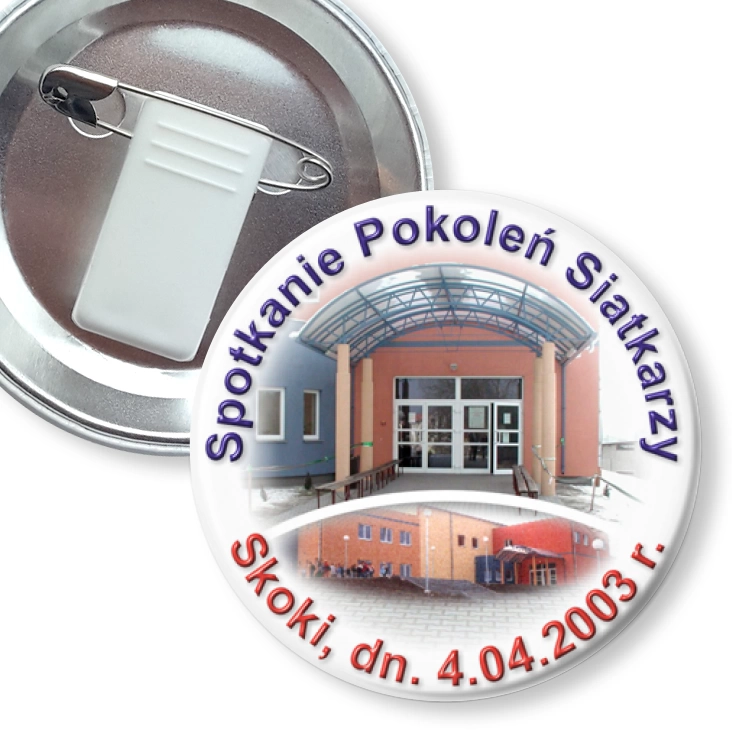 przypinka z żabką i agrafką Spotkanie Pokoleń Siatkarzy
