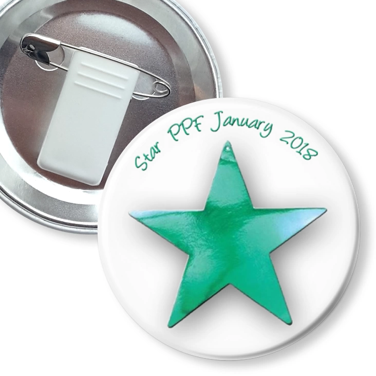 przypinka z żabką i agrafką Star PPF January 2018