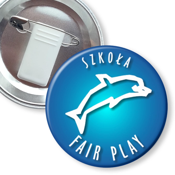 przypinka z żabką i agrafką Szkoła Fair Play