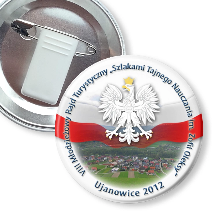 przypinka z żabką i agrafką Szlakami Tajnego Nauczania im. Zofii Oleksy 2012