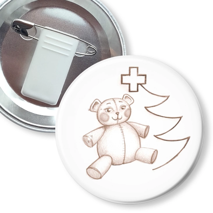 przypinka z żabką i agrafką Teddy