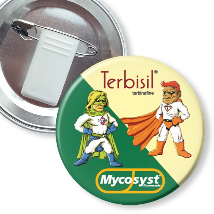 przypinka z żabką i agrafką Terbisil