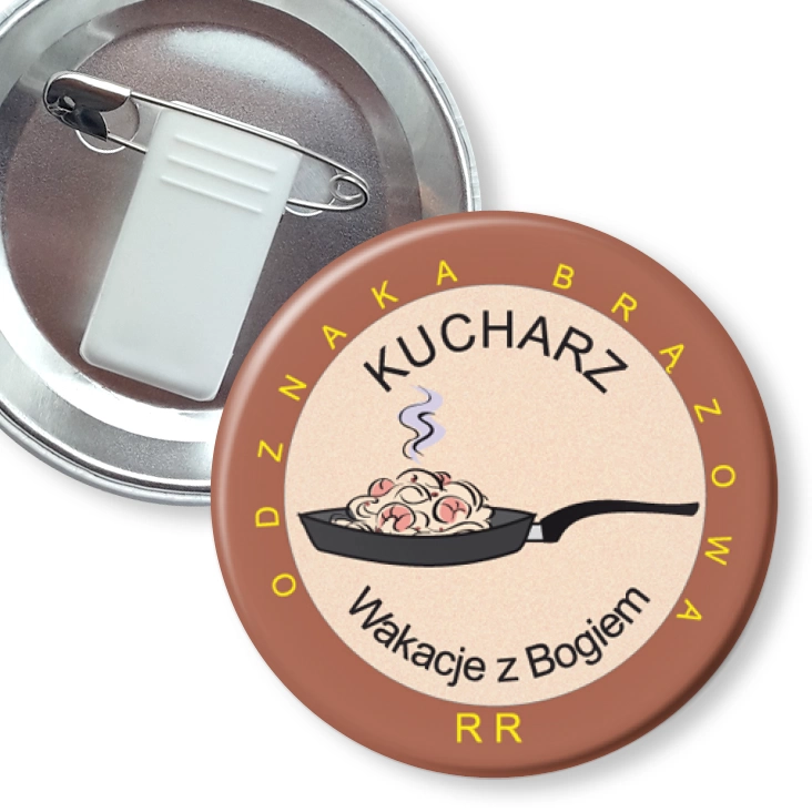 przypinka z żabką i agrafką Wakacje z Bogiem - Kucharz