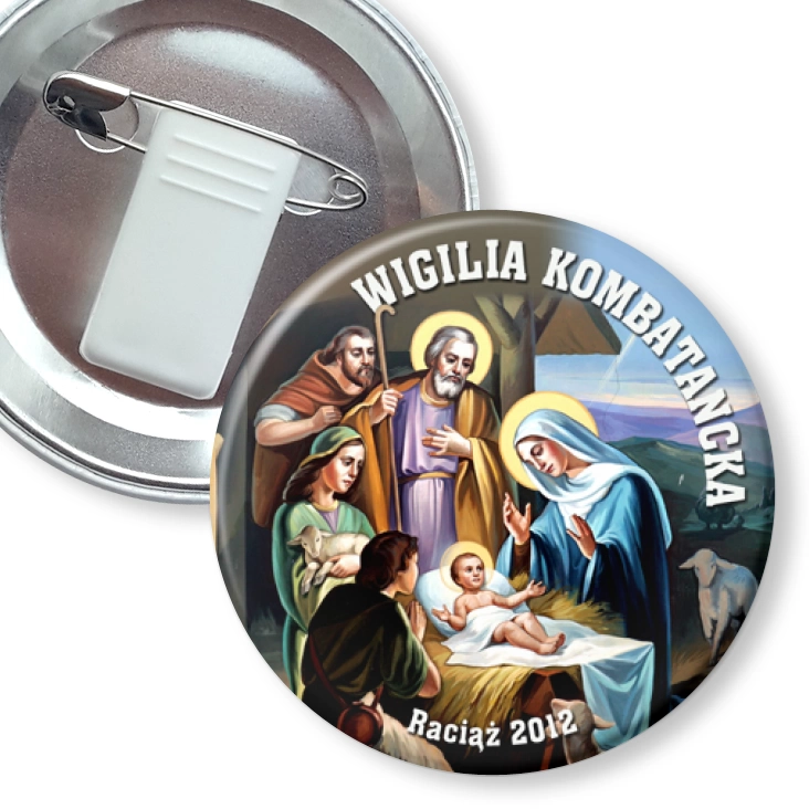 przypinka z żabką i agrafką Wigilia Kombatancka