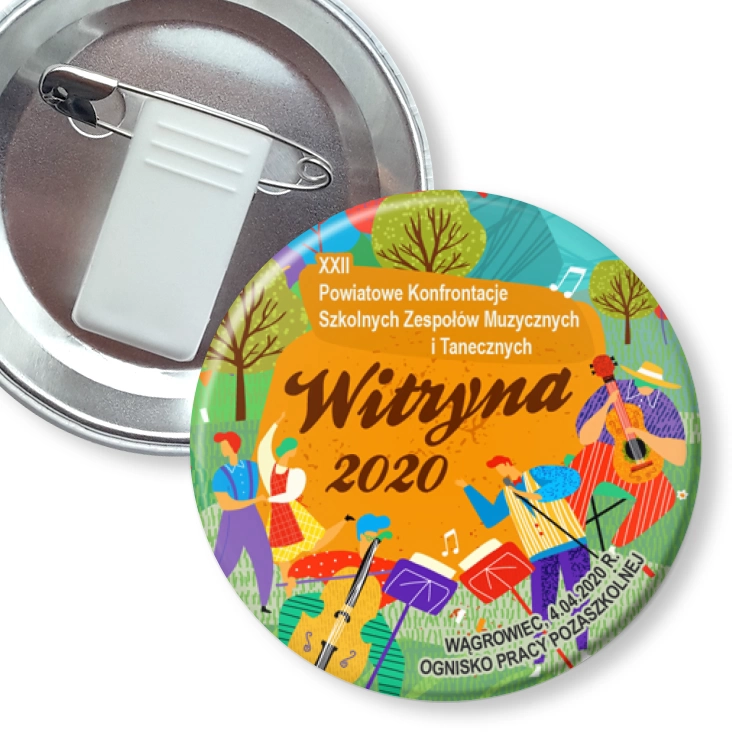 przypinka z żabką i agrafką Witryna 2020
