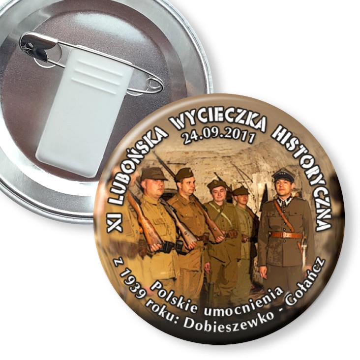 przypinka z żabką i agrafką XI Lubońska Wycieczka Historyczna