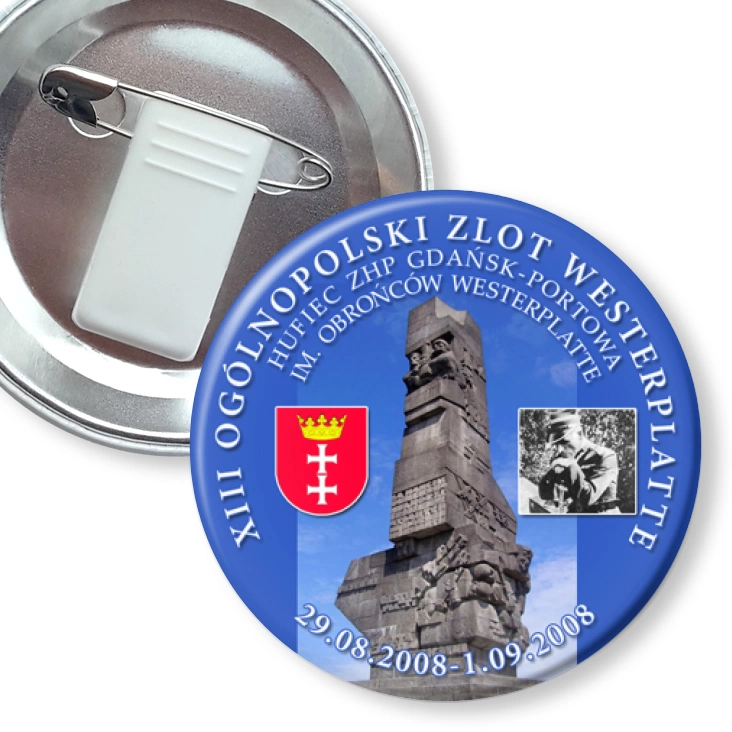 przypinka z żabką i agrafką XIII Ogólnopolski Zlot Westerplatte