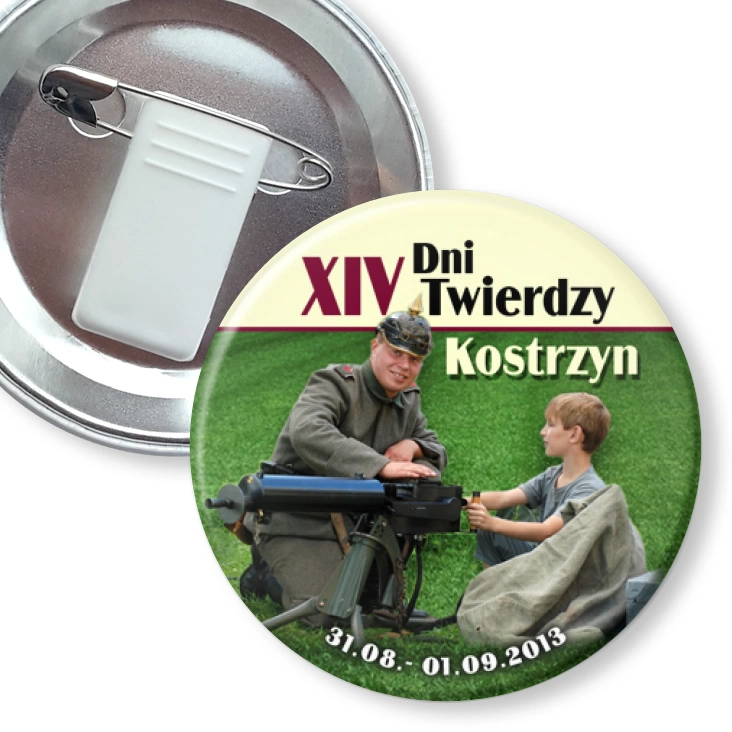 przypinka z żabką i agrafką XIV Dni Twierdzy Kostrzyn