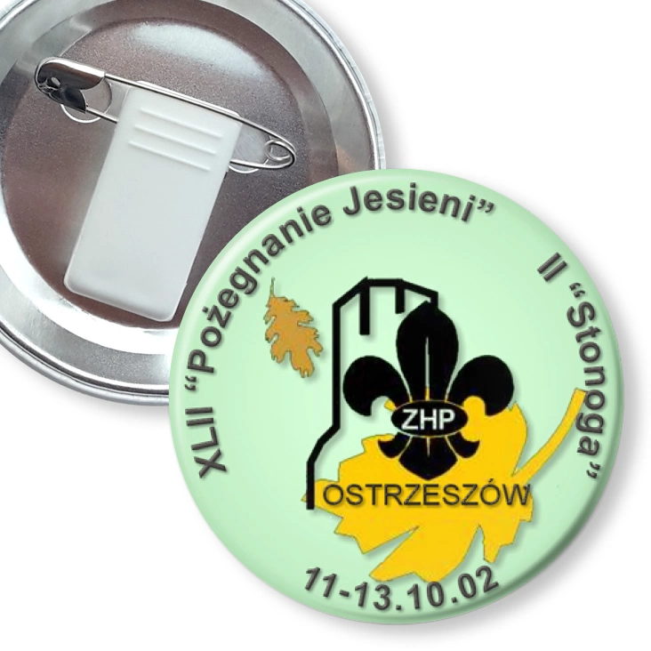 przypinka z żabką i agrafką XLII Pożegnanie Jesieni - II Stonoga