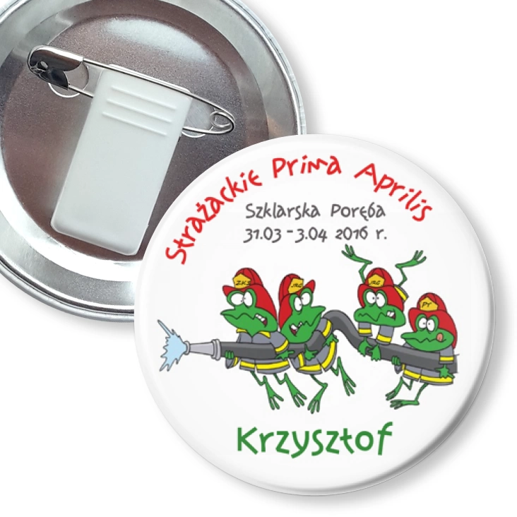 przypinka z żabką i agrafką Żaby