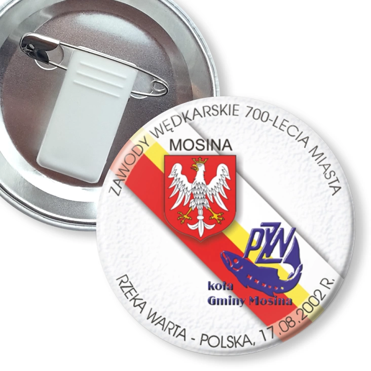 przypinka z żabką i agrafką Zawody Wędkarskie 700-lecia Miasta