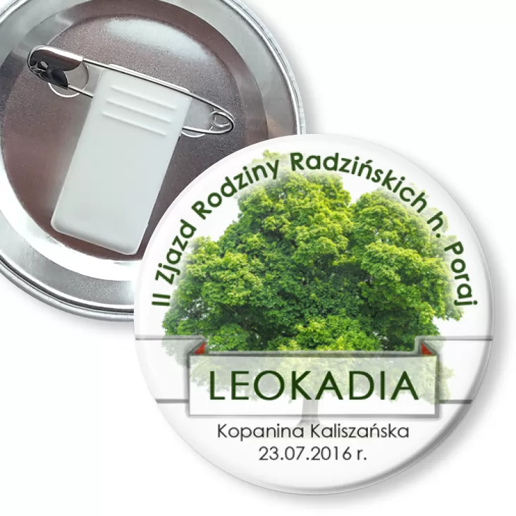 przypinka z żabką i agrafką Zjazd rodzinny