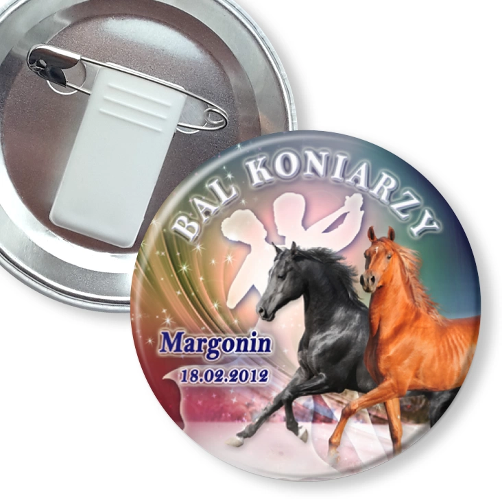 przypinka z żabką i agrafką Bal Koniarzy 2012