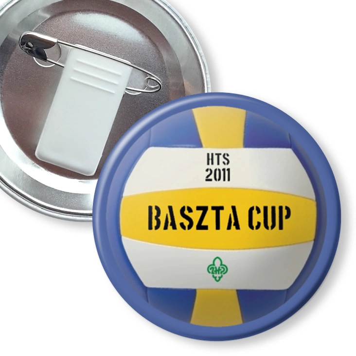 przypinka z żabką i agrafką Baszta Cup 2011