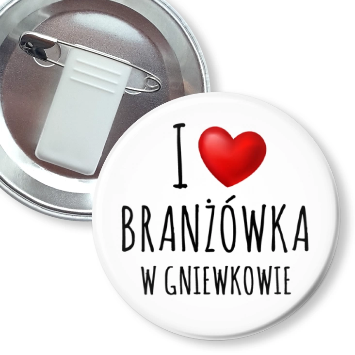 przypinka z żabką i agrafką Branżówka w Gniewkowie