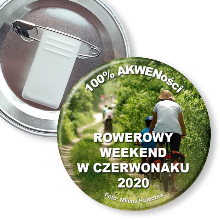 przypinka z żabką i agrafką 100% AKWENości