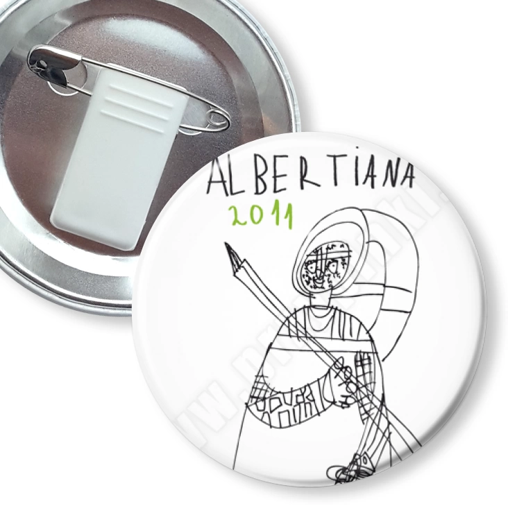 przypinka z żabką i agrafką Albertiana 2011
