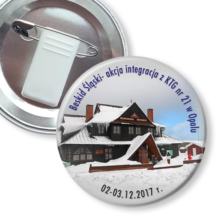 przypinka z żabką i agrafką Beskid Śląski