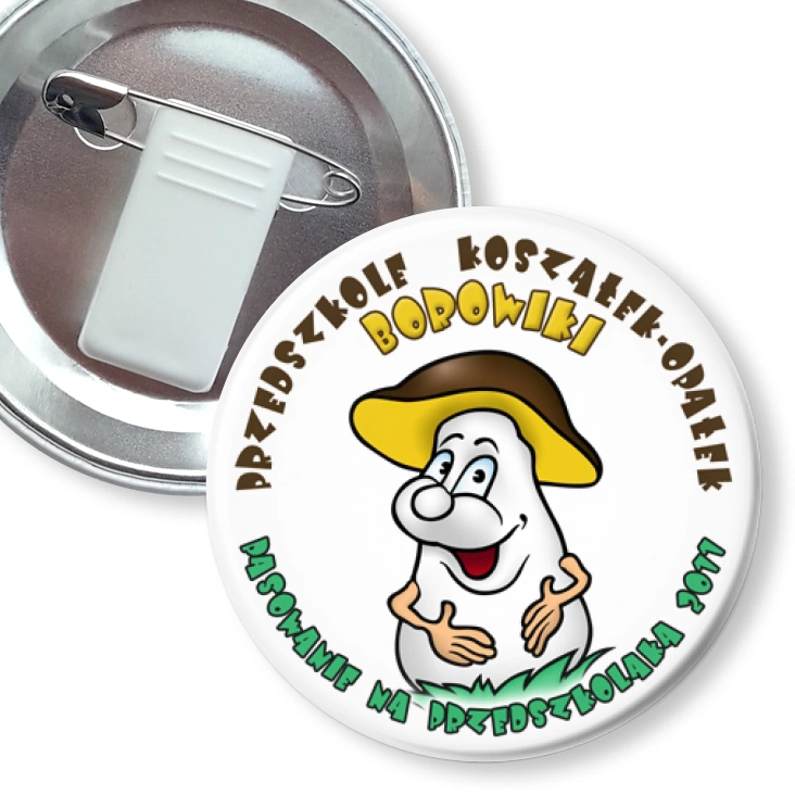 przypinka z żabką i agrafką Borowiki