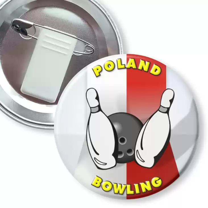 przypinka z żabką i agrafką Bowling Poland 2006