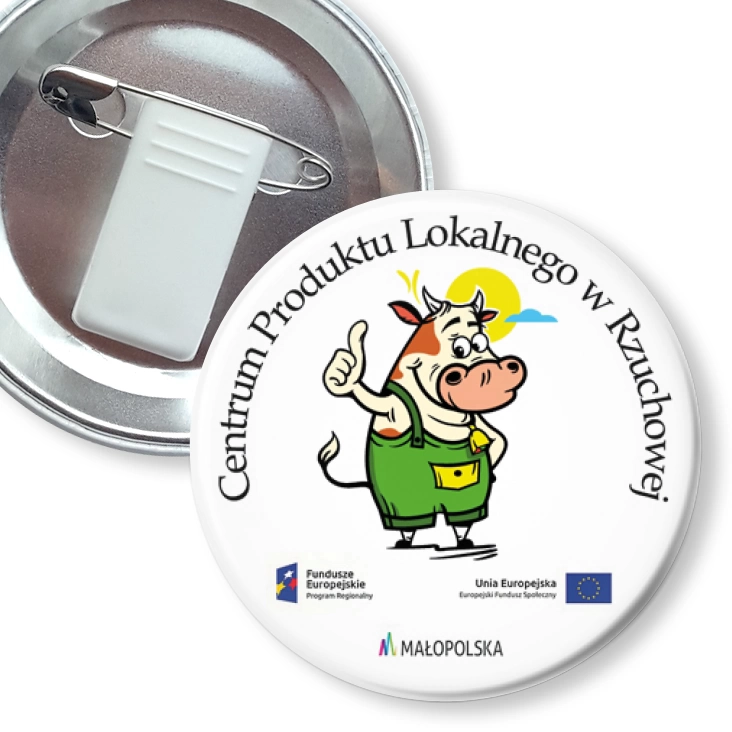 przypinka z żabką i agrafką Centrum Produktu Lokalnego