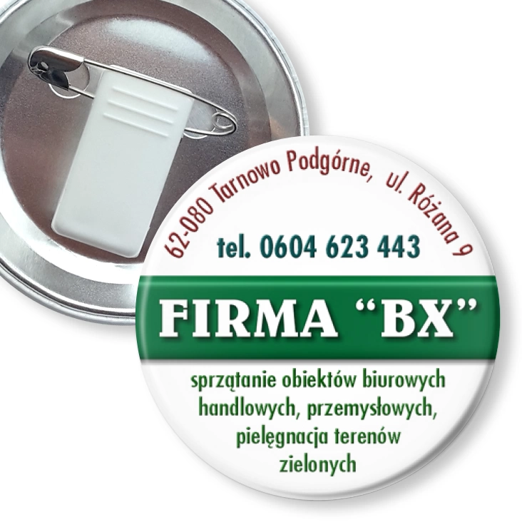 przypinka z żabką i agrafką Firma BX
