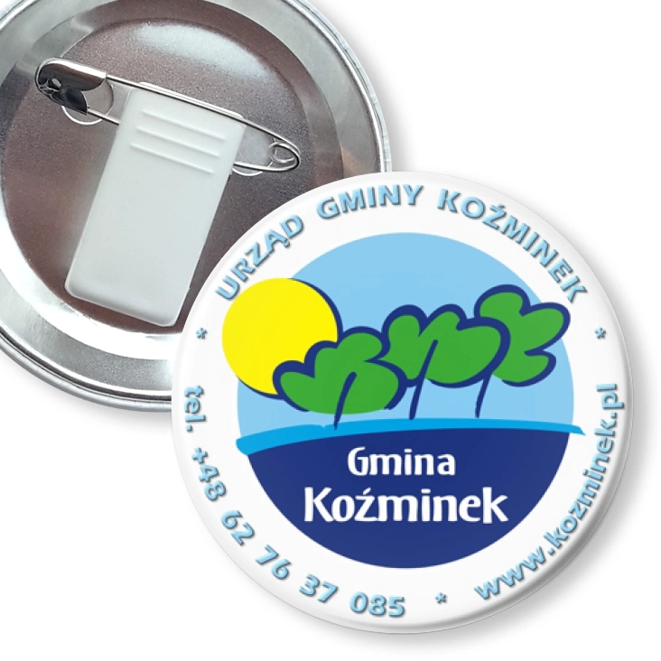 przypinka z żabką i agrafką Gmina Koźminek
