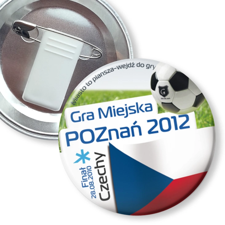 przypinka z żabką i agrafką Gra Miejska - Poznań 2012 - Czechy