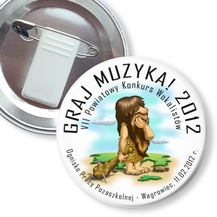 przypinka z żabką i agrafką Graj Muzyka! 2012