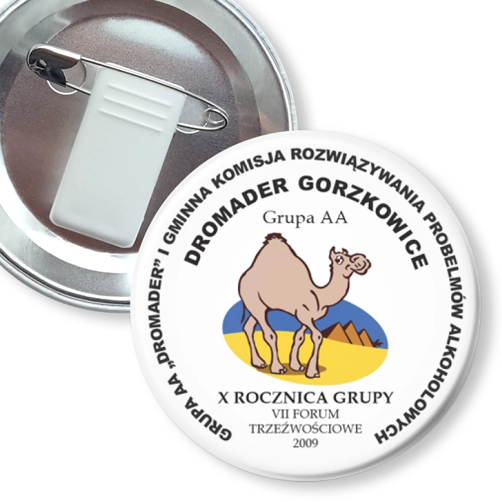przypinka z żabką i agrafką Grupa AA DROMADER