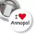 Przypinka z żabką i agrafką I love Annopol