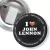 Przypinka z żabką i agrafką I love John Lennon