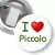 Przypinka z żabką i agrafką I love Piccolo