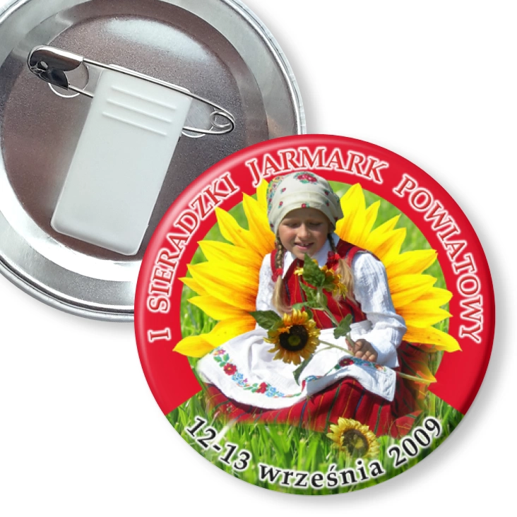 przypinka z żabką i agrafką I Sieradzki Jarmark Powiatowy