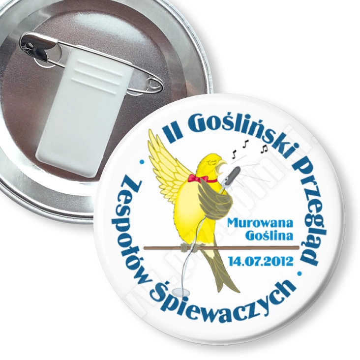 przypinka z żabką i agrafką II Gośliński Przegląd Zespołów Śpiewaczych