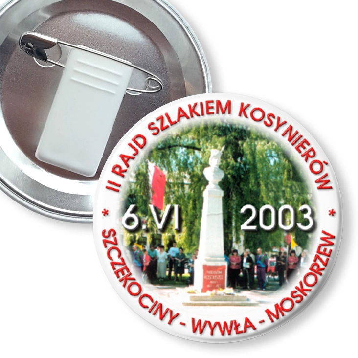 przypinka z żabką i agrafką II Rajd Szlakiem Kosynierów