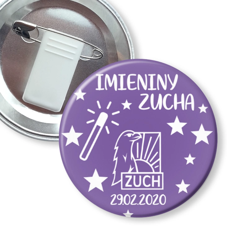 przypinka z żabką i agrafką Imieniny Zucha