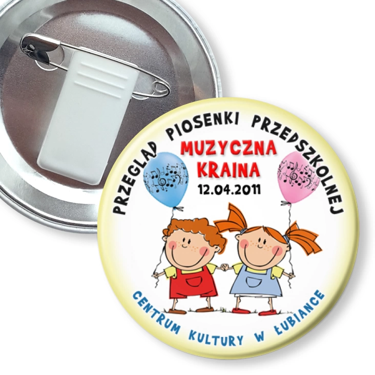 przypinka z żabką i agrafką Muzyczna Kraina 2011