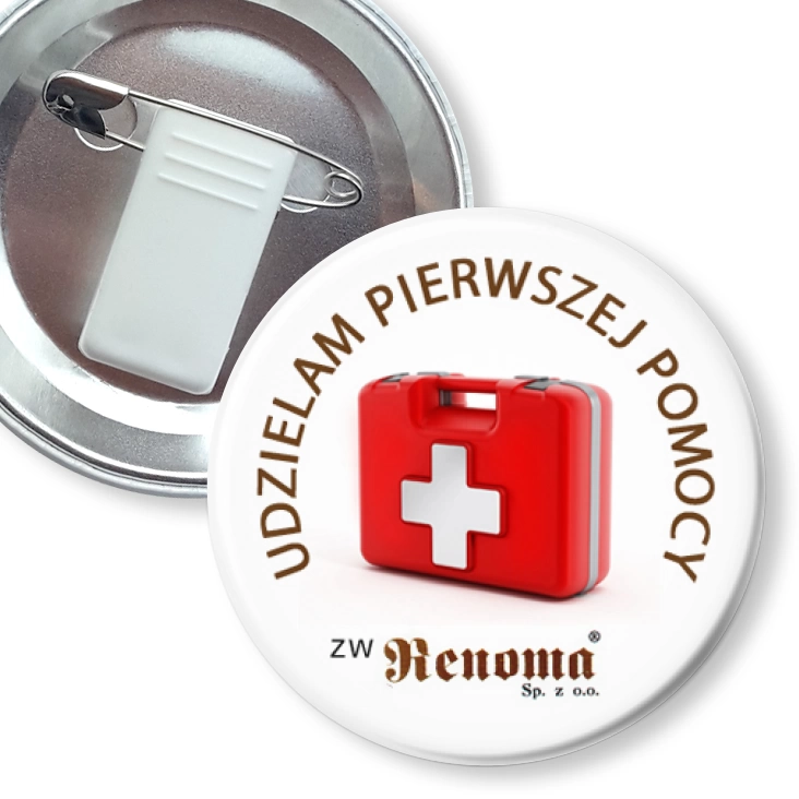 przypinka z żabką i agrafką Pierwsza Pomoc - Renoma