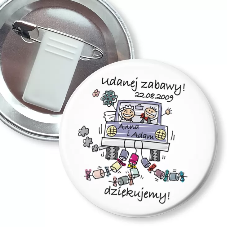 przypinka z żabką i agrafką Podziękowania