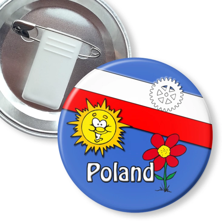 przypinka z żabką i agrafką Poland