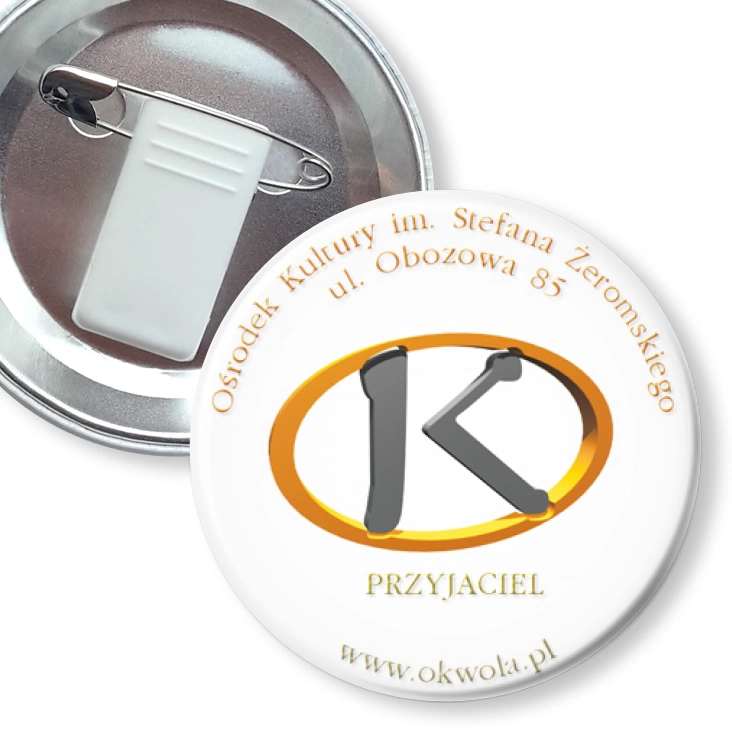przypinka z żabką i agrafką Przyjaciel
