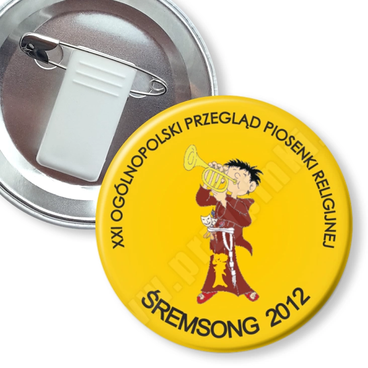 przypinka z żabką i agrafką Śremsong 2012