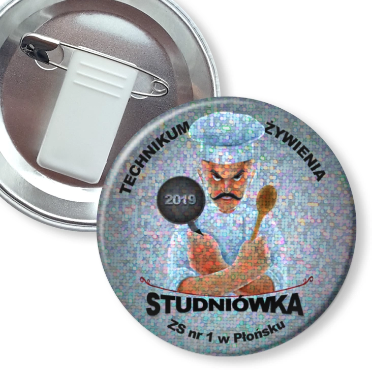 przypinka z żabką i agrafką Studniówka 2019