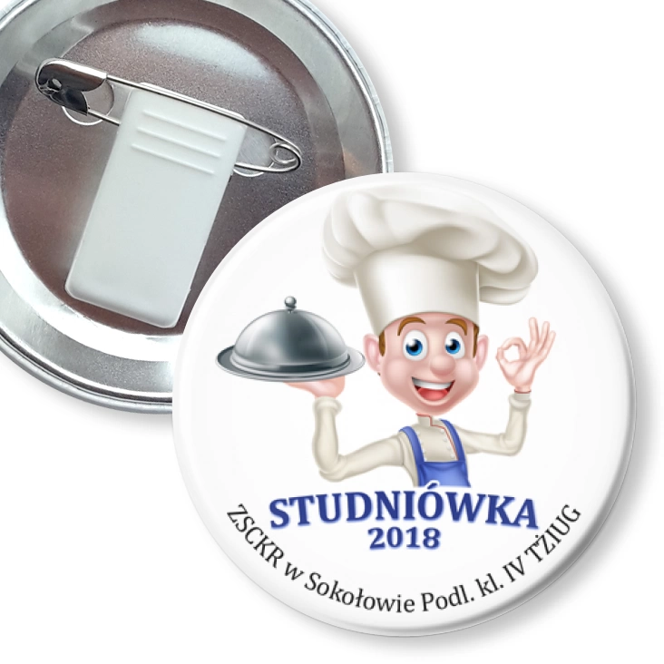 przypinka z żabką i agrafką Studniówka 2018