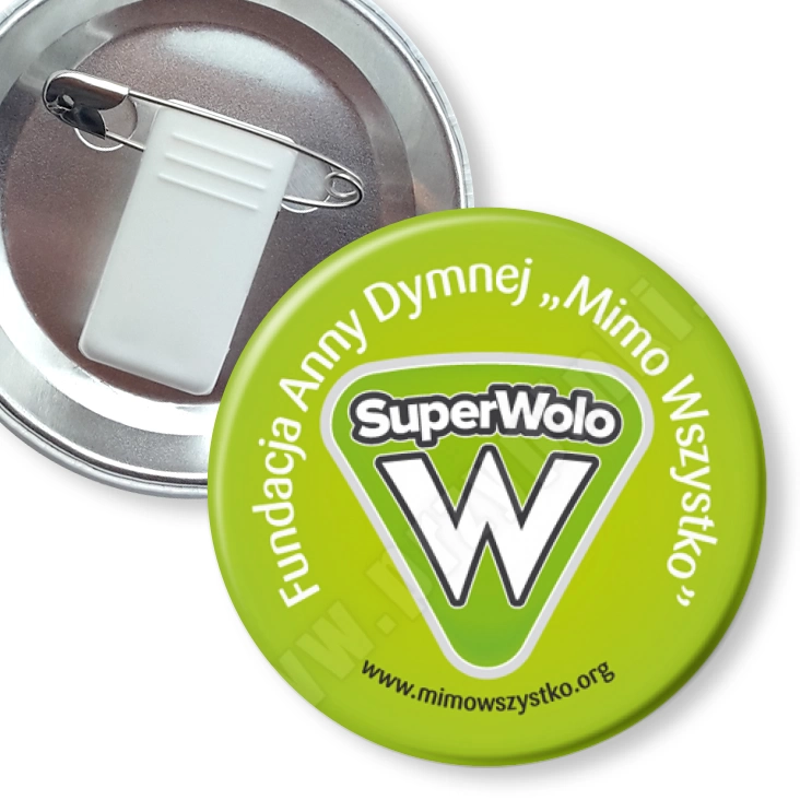 przypinka z żabką i agrafką SuperWolo