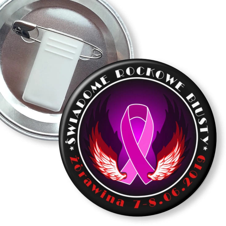 przypinka z żabką i agrafką Świadome rockowe biusty