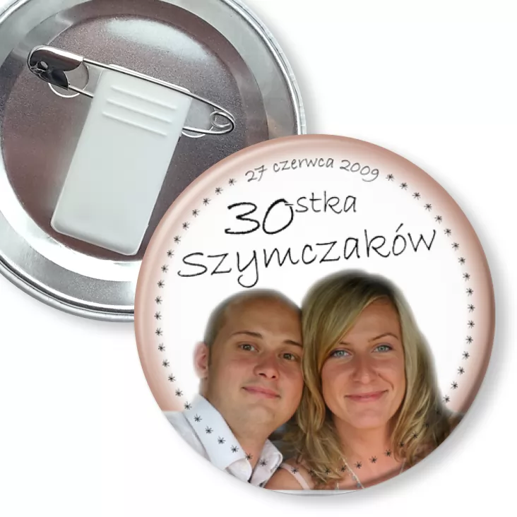 przypinka z żabką i agrafką 30-stka Szymczaków