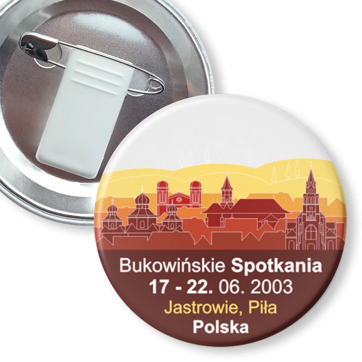 przypinka z żabką i agrafką Bukowińskie Spotkania